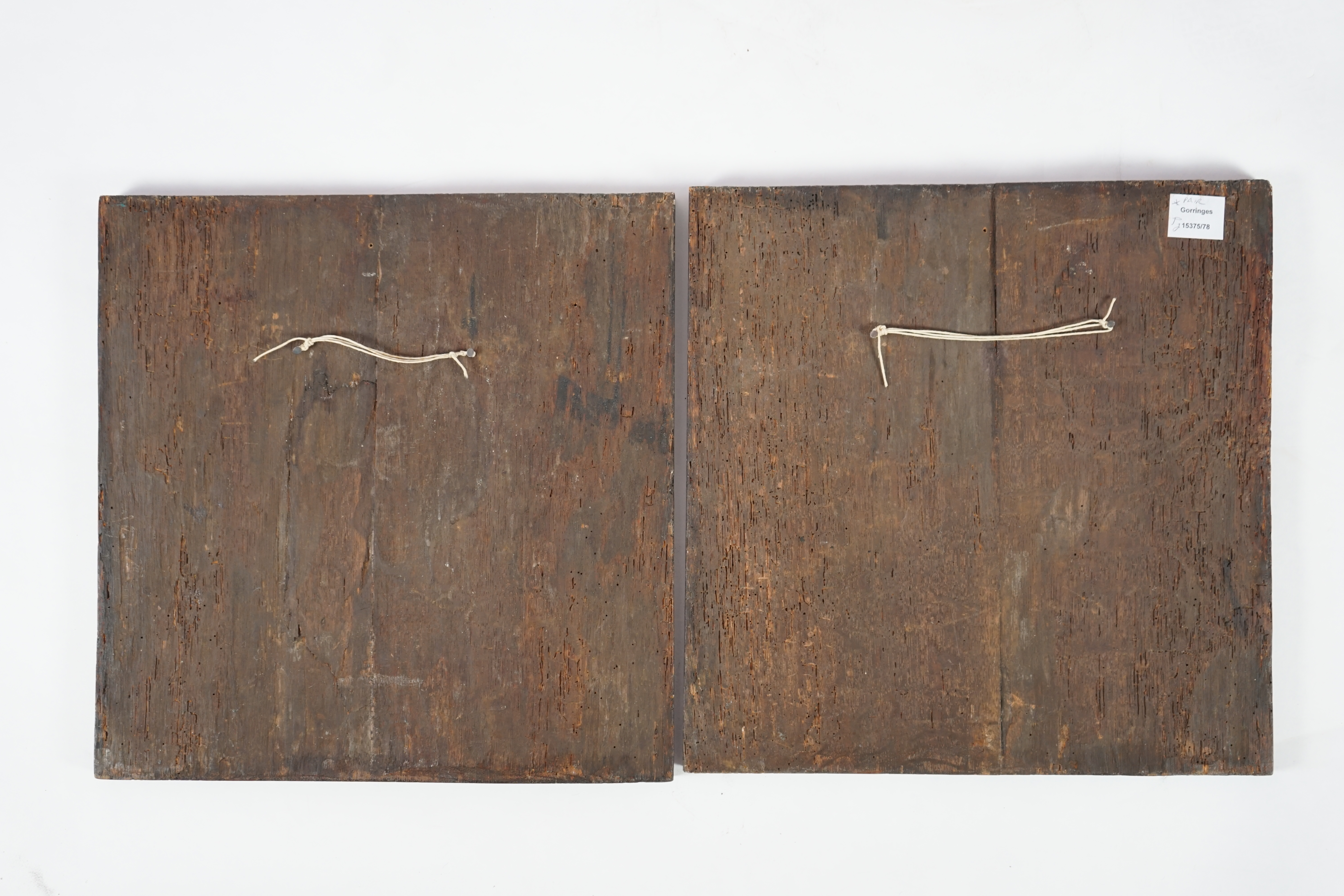 A pair of 17th century carved oak panels